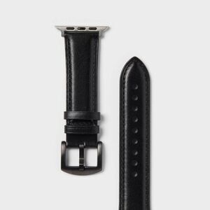 Heyday - Apple Watch Faux Leather Band 42/44/45mm - heyday  Black